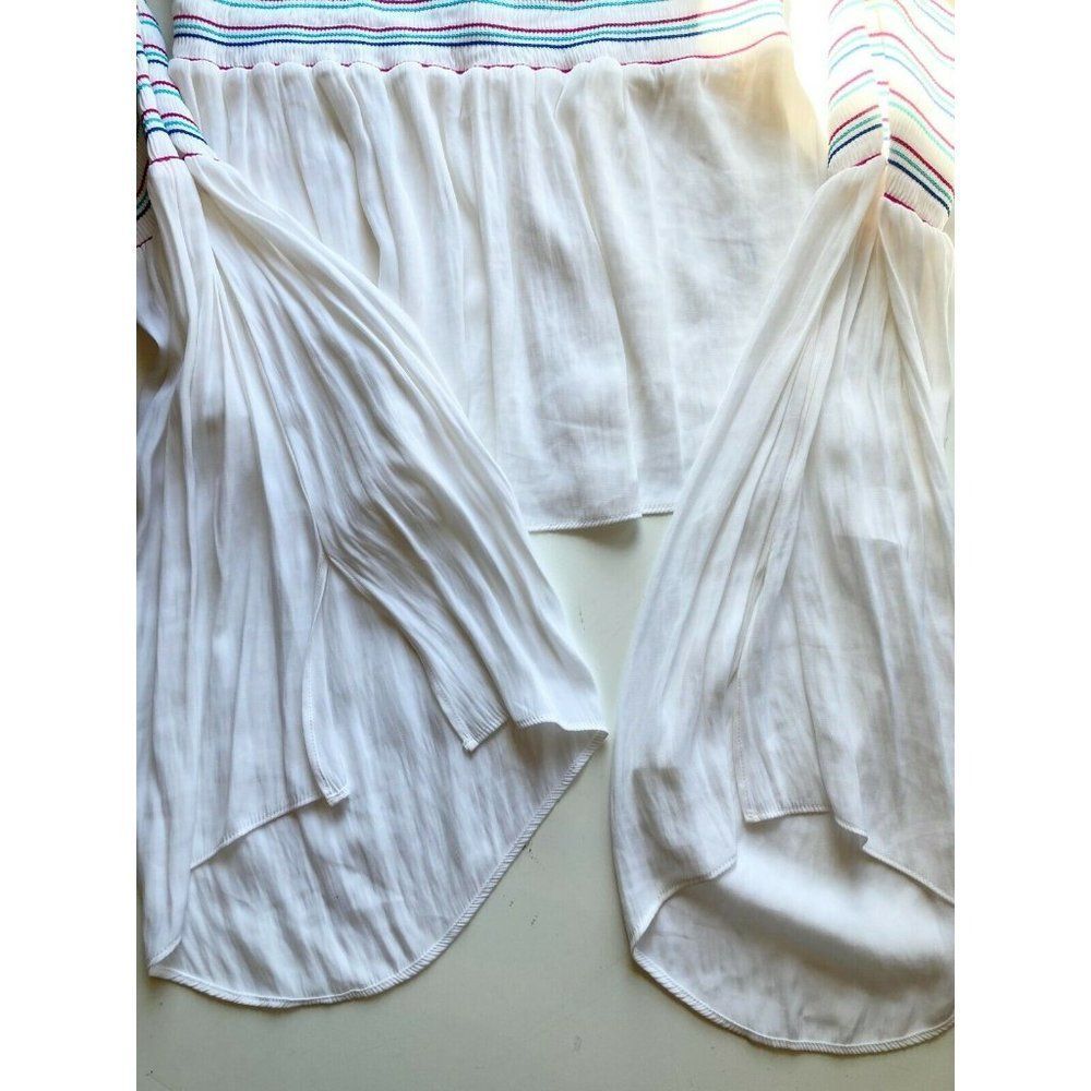 NWOT RAMY BROOK Giuliana White Silky Smocked Off Shoulder Blouse Top, Size XS - Picture 8 of 12